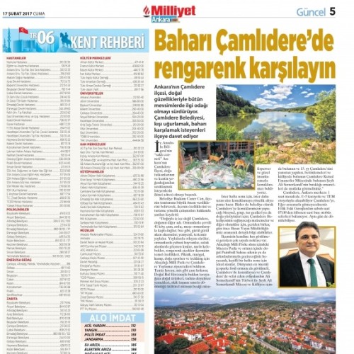 ÇAMLIDERE MİLLİYET GAZETESİ MANŞETİNDE YER ALDI…